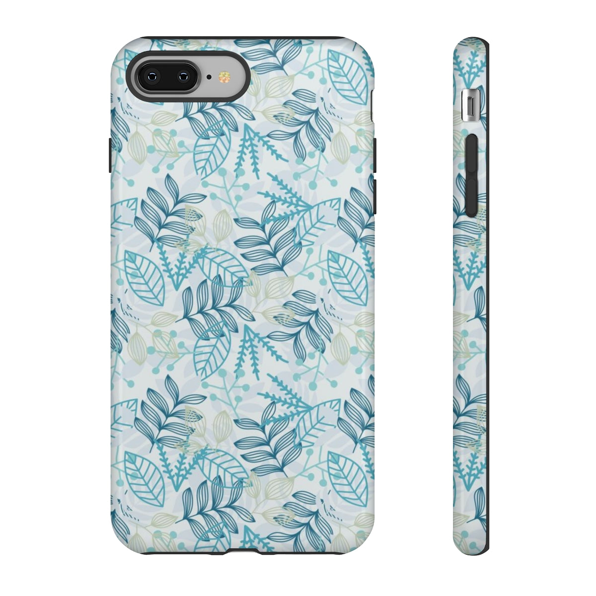 Blue leaf iPhone Case (Protective) iPhone 8 Plus Glossy Phone Case