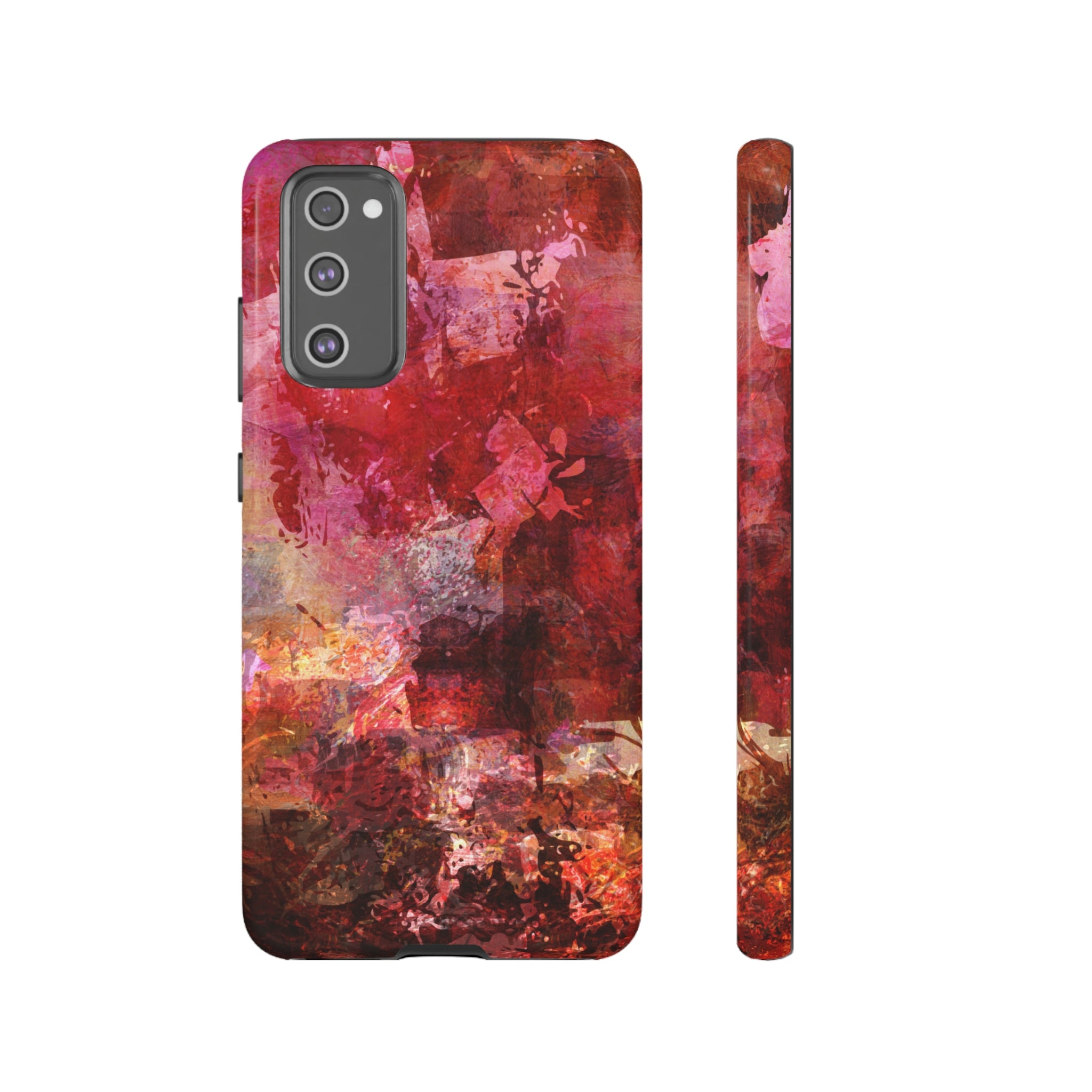 Red Grunge Android Case (Protective) Samsung Galaxy S20 FE Glossy Phone Case