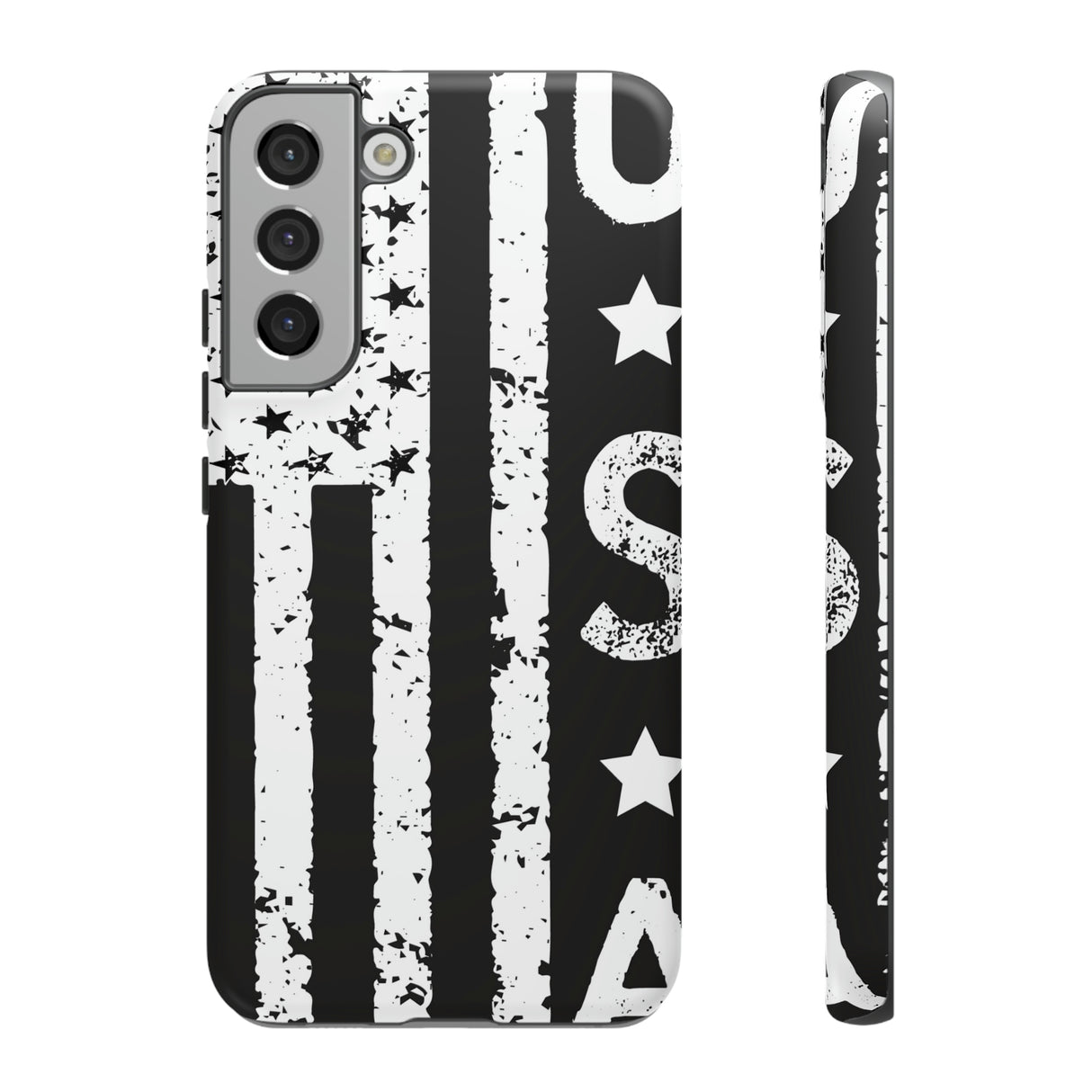 Black n White U.S Flag Android Case (Protective) Samsung Galaxy S22 Plus Matte Phone Case