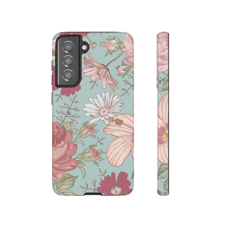 Hibiscus Vintage Flower Samsung Case (Protective) Samsung Galaxy S21 FE Glossy Phone Case