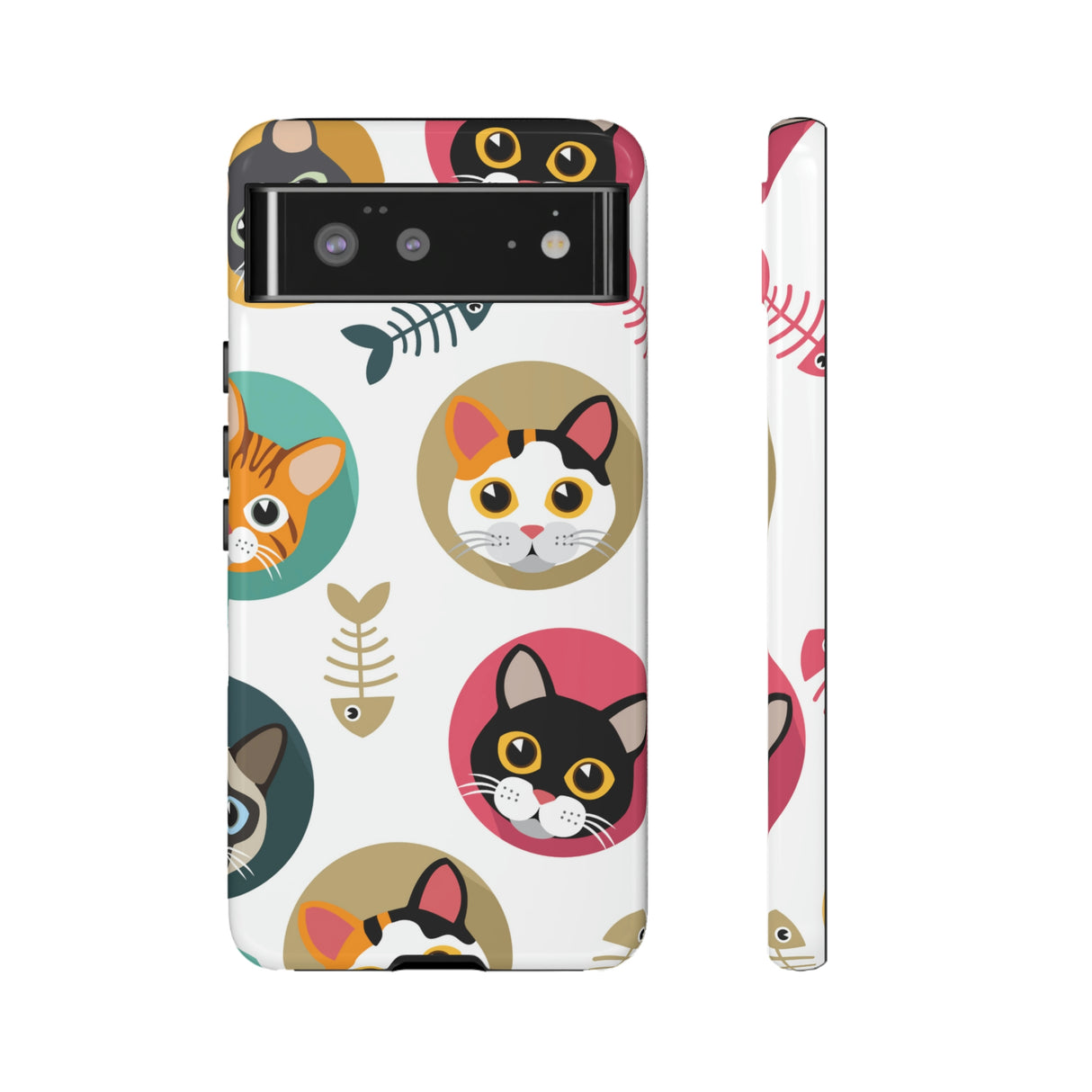 Cats Fishbone Android Case (Protective) Google Pixel 6 Glossy Phone Case