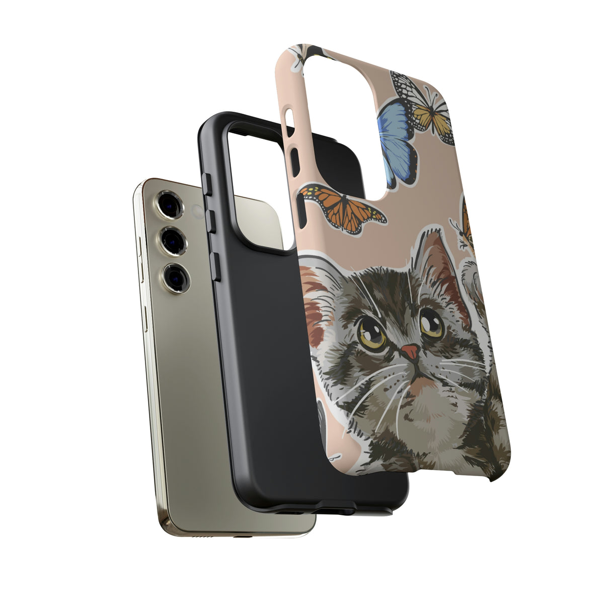 Cute Cat Butterflies Android Case (Protective) Phone Case