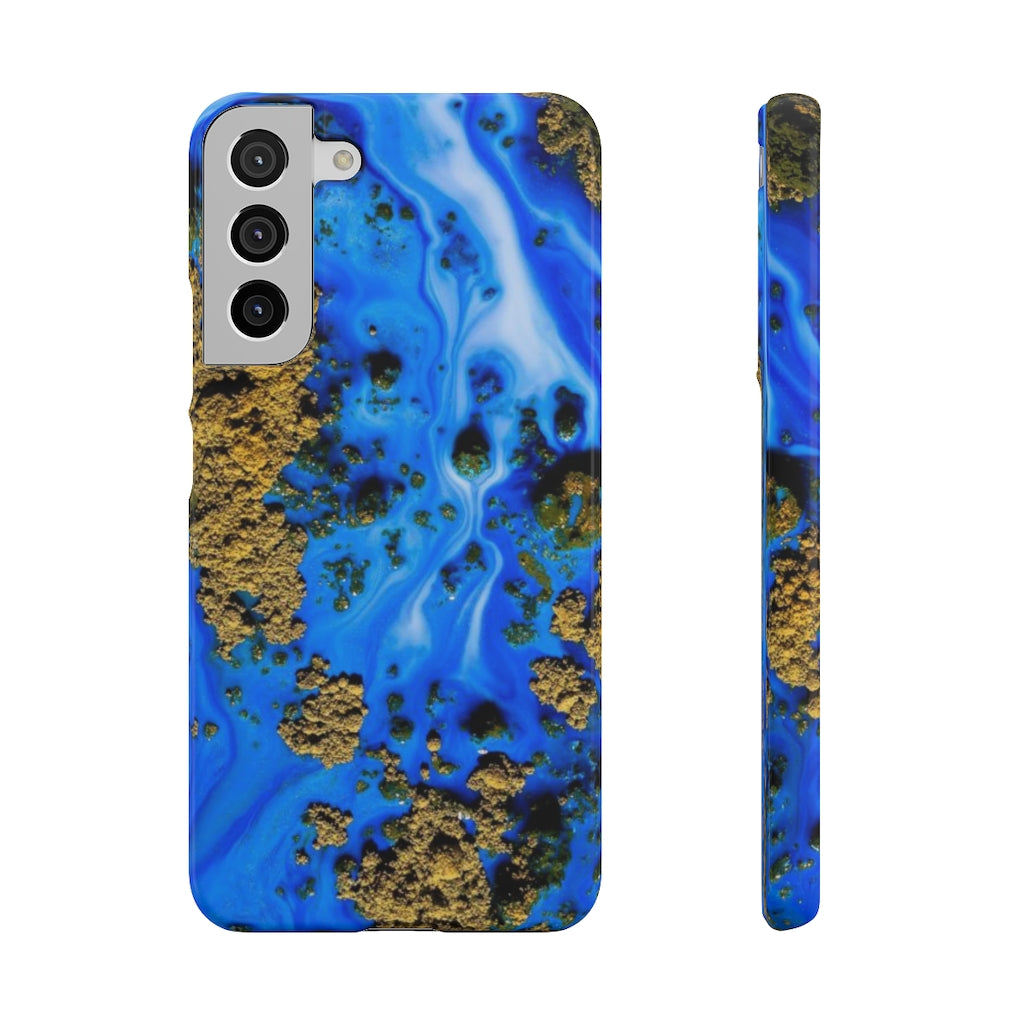 Blue River Ink Art Android Case (Slim) Samsung Galaxy S22 Plus Glossy Phone Case