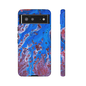 Bright Blue Ink Art Android Case (Protective) Google Pixel 6 Glossy Phone Case