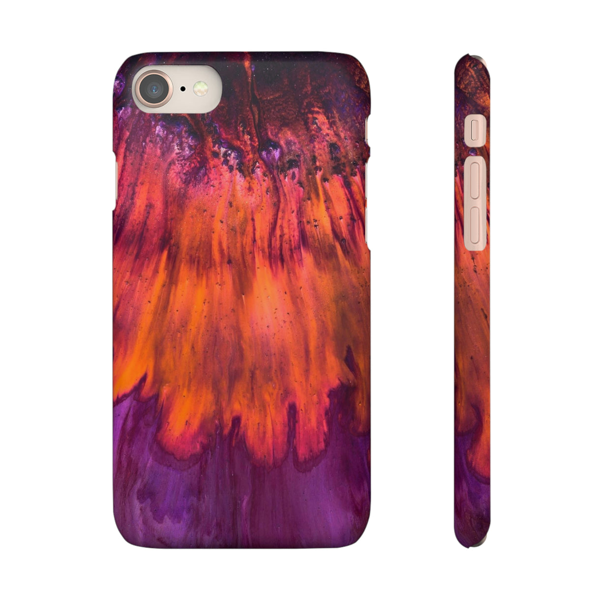 Orange Flow Ink Art iPhone Case (Slim) iPhone 8 Matte Phone Case