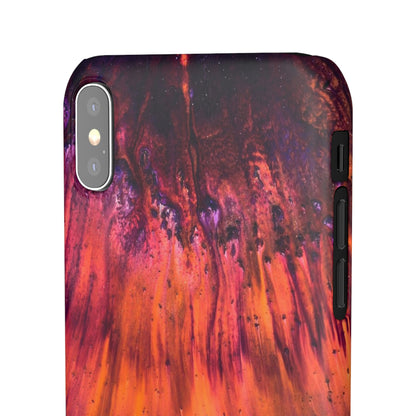 Orange Flow Ink Art iPhone Case (Slim) Phone Case