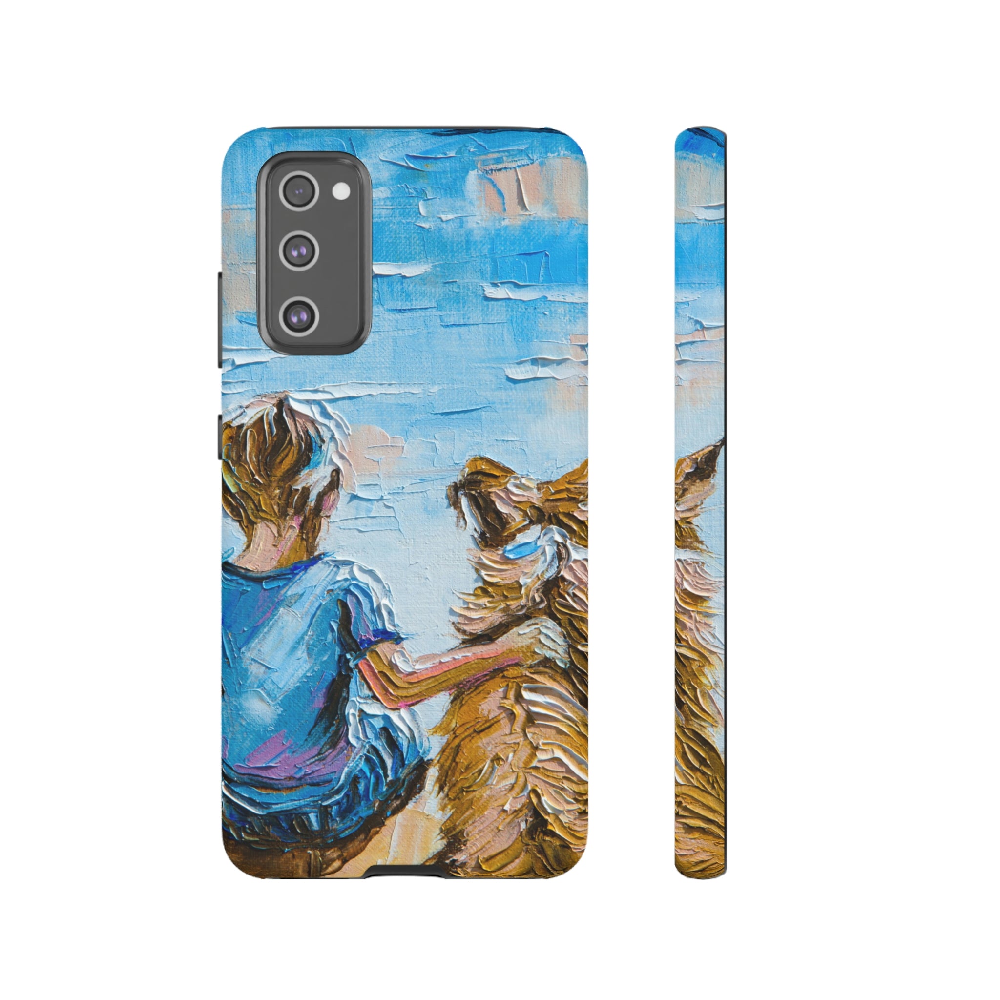 Boy with Dog Android Case (Protective) Samsung Galaxy S20 FE Matte Phone Case