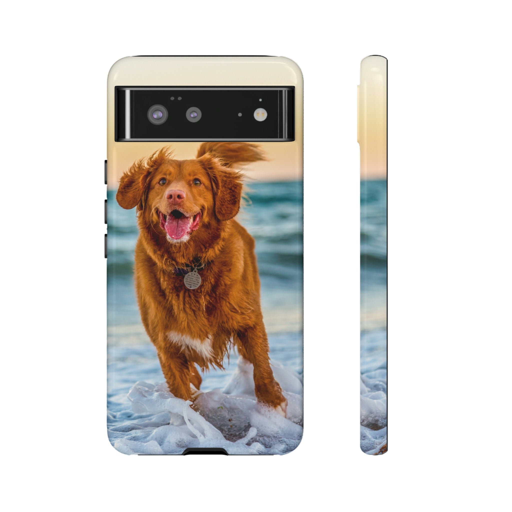 Happy Beach Dog Android Case (Protective) Google Pixel 6 Glossy Phone Case