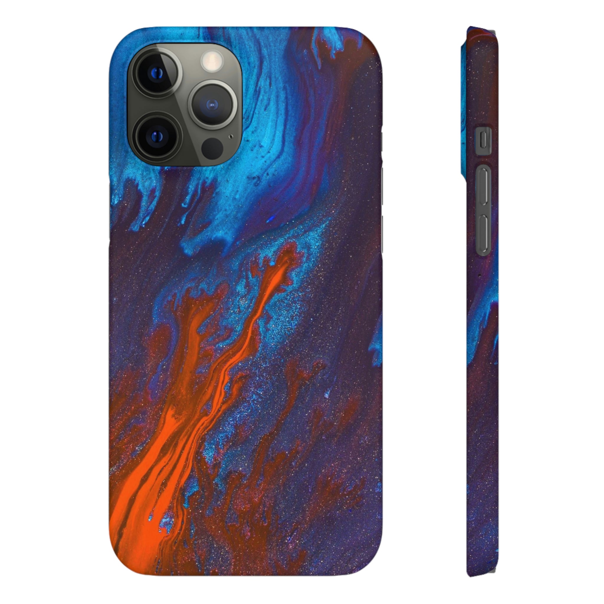 Orange Flame Ink Art iPhone Case (Slim) iPhone 12 Pro Max Matte Phone Case