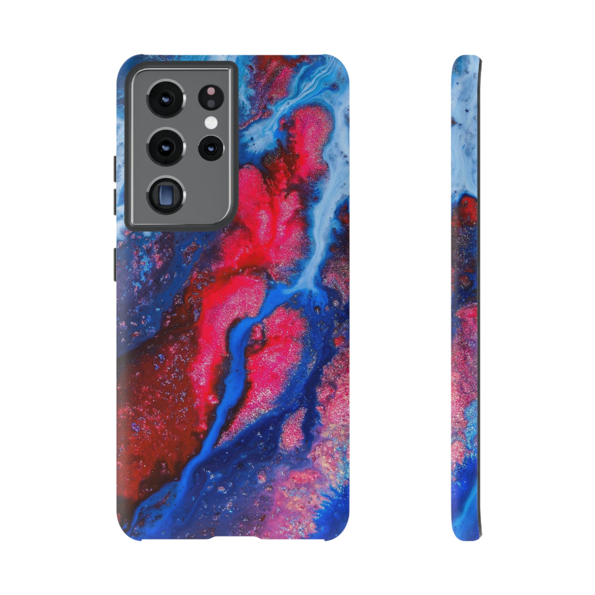 Red n Blue Ink Art Android Case (Protective) Samsung Galaxy S21 Ultra Matte Phone Case