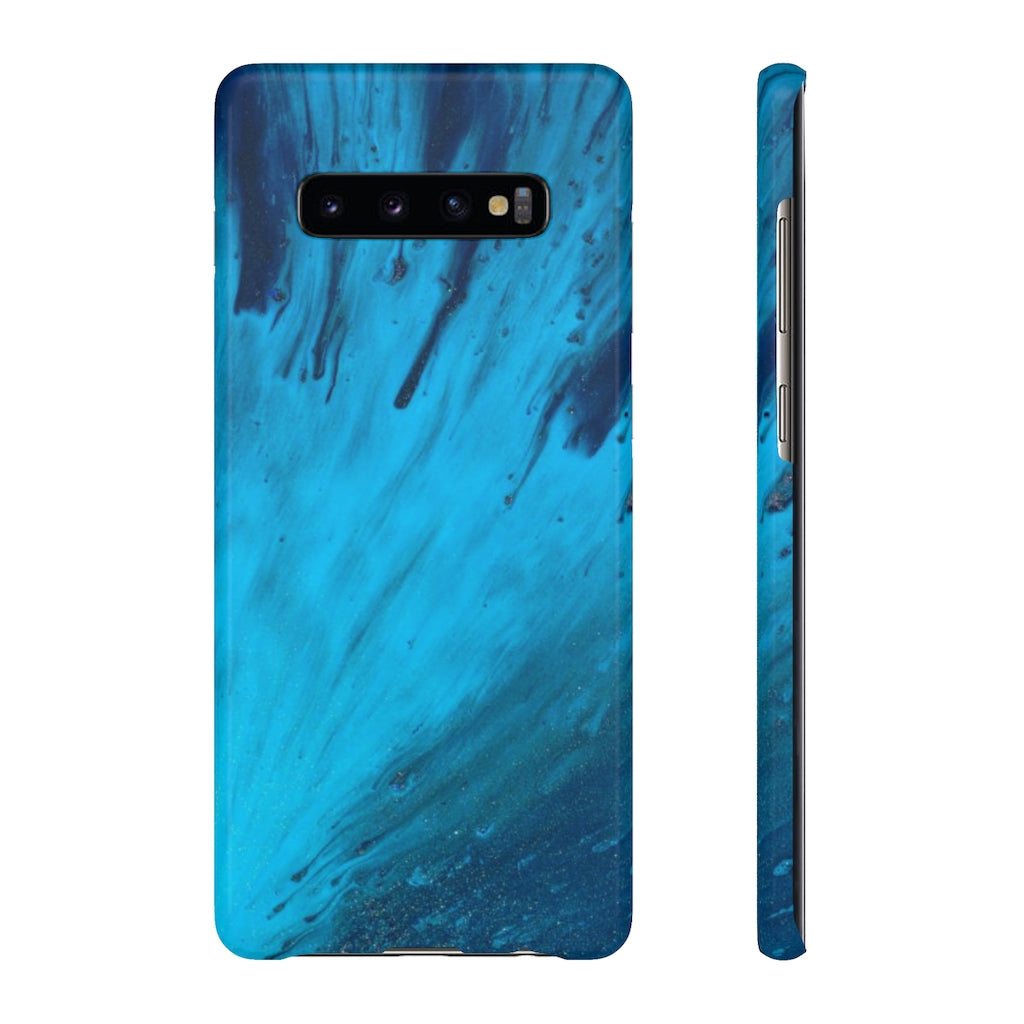 Light Blue Ink Art Android Case (Slim) Samsung Galaxy S10 Plus Glossy Phone Case