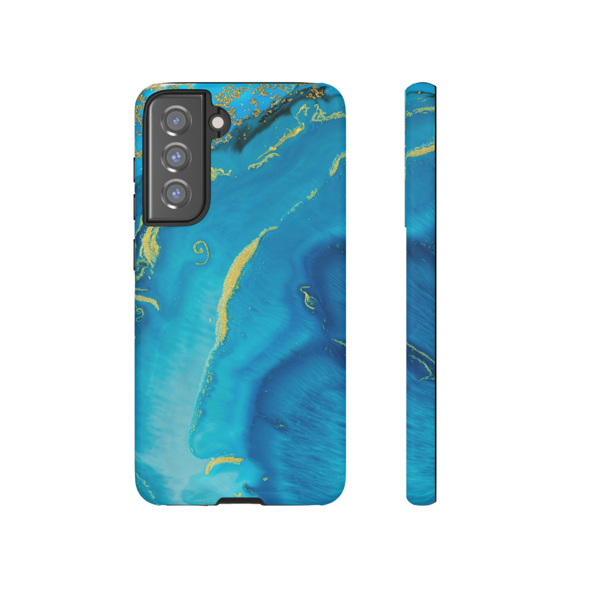 Blue Watercolor Android Case (Protective) Samsung Galaxy S21 FE Matte Phone Case