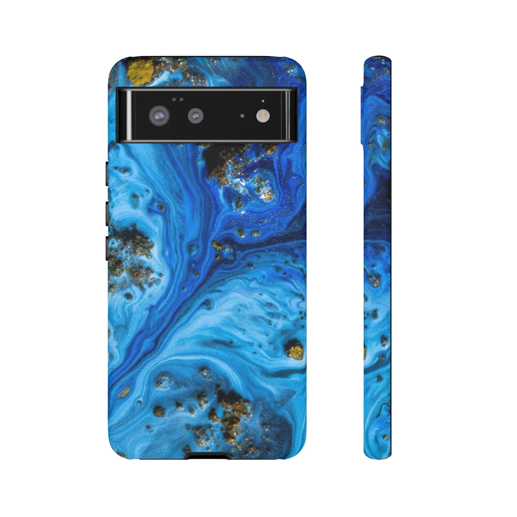 Blue Ice Melt Ink Art Android Case (Protective) Google Pixel 6 Matte Phone Case