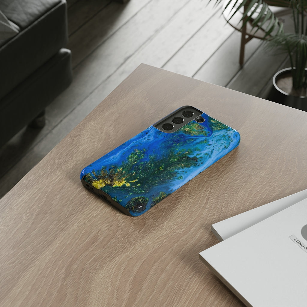 Blue Globe Ink Art Android Case (Protective) Phone Case