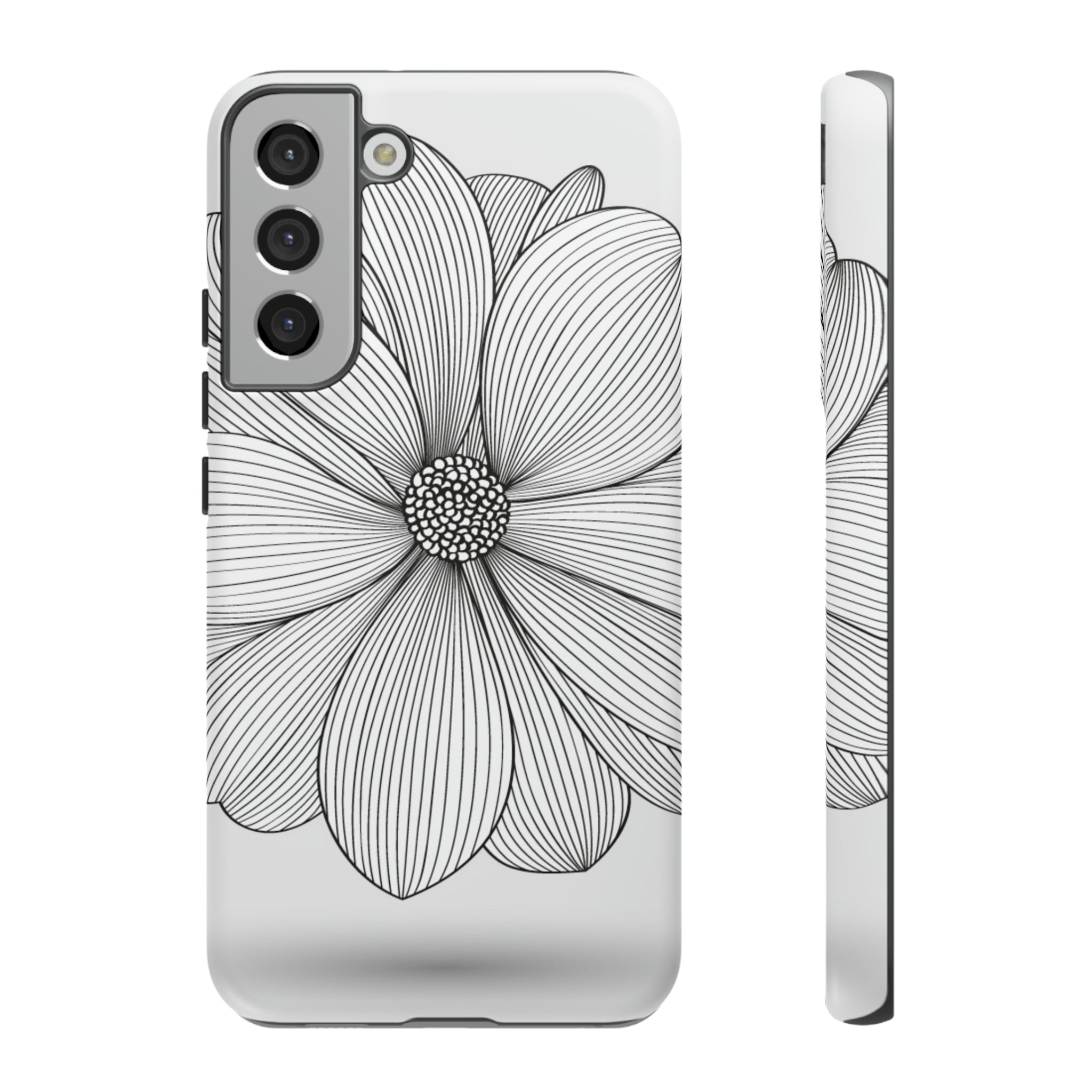 Black n White Dahlia Android Case (Protective) Samsung Galaxy S22 Plus Matte Phone Case