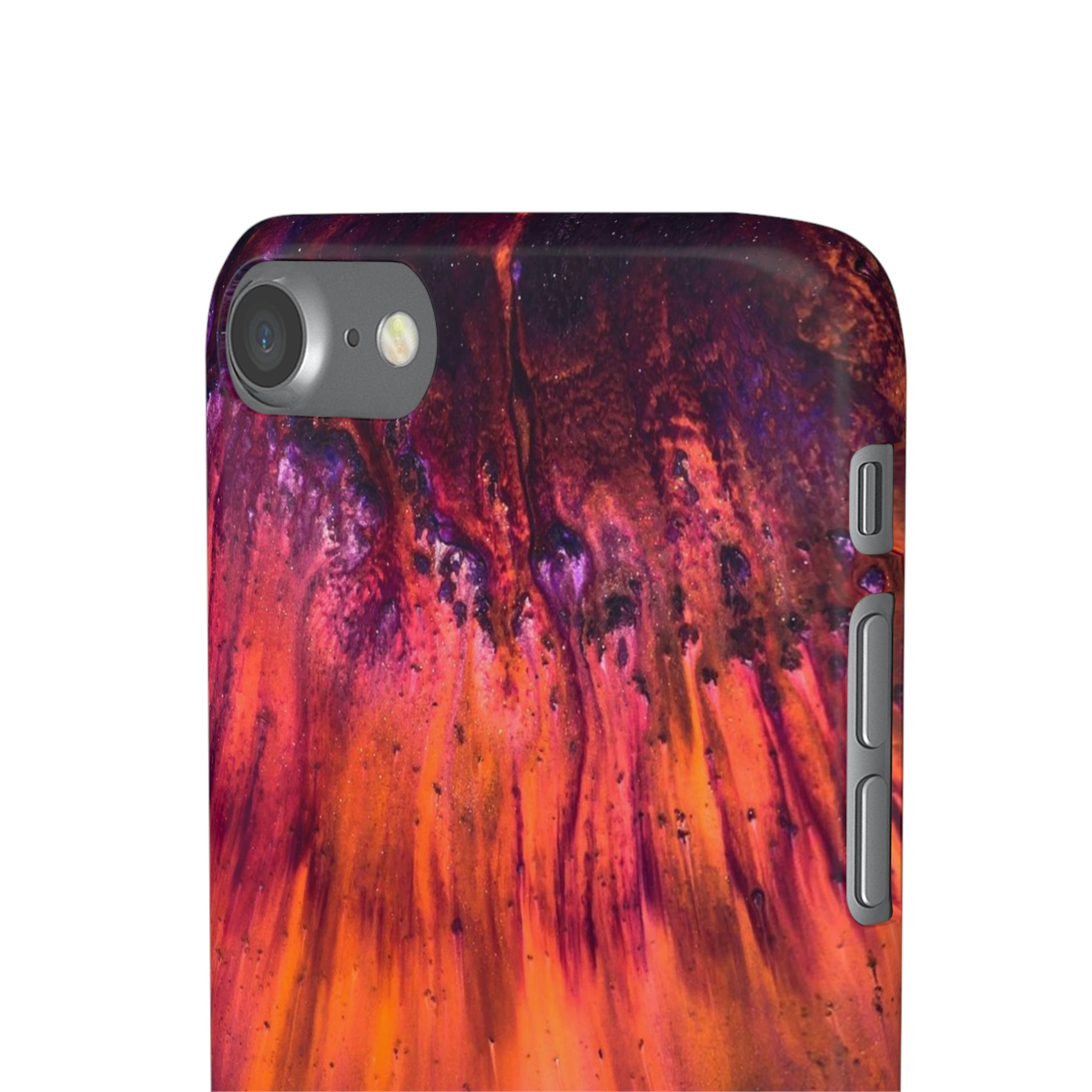 Orange Flow Ink Art iPhone Case (Slim) Phone Case