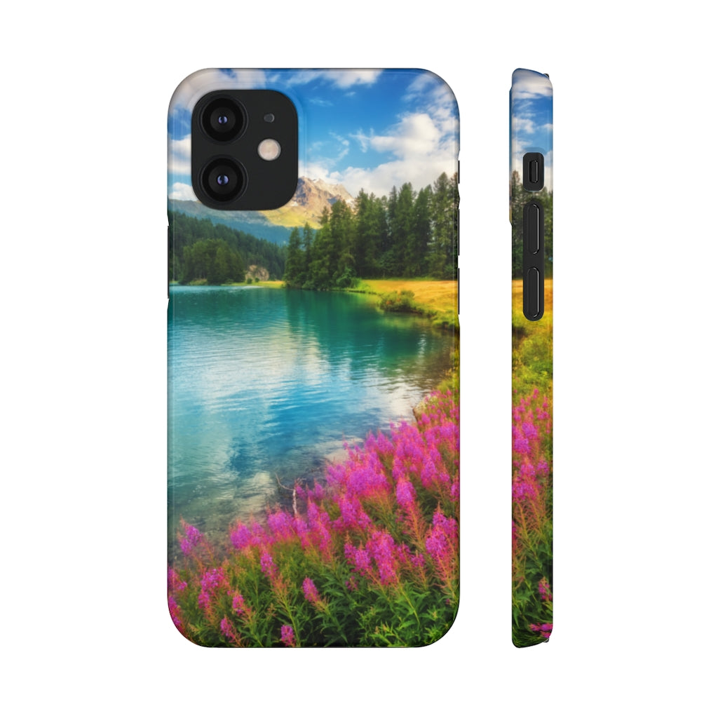 Fantastic Azure Alpine Lake Samsung/iPhone (Slim) Phone Case