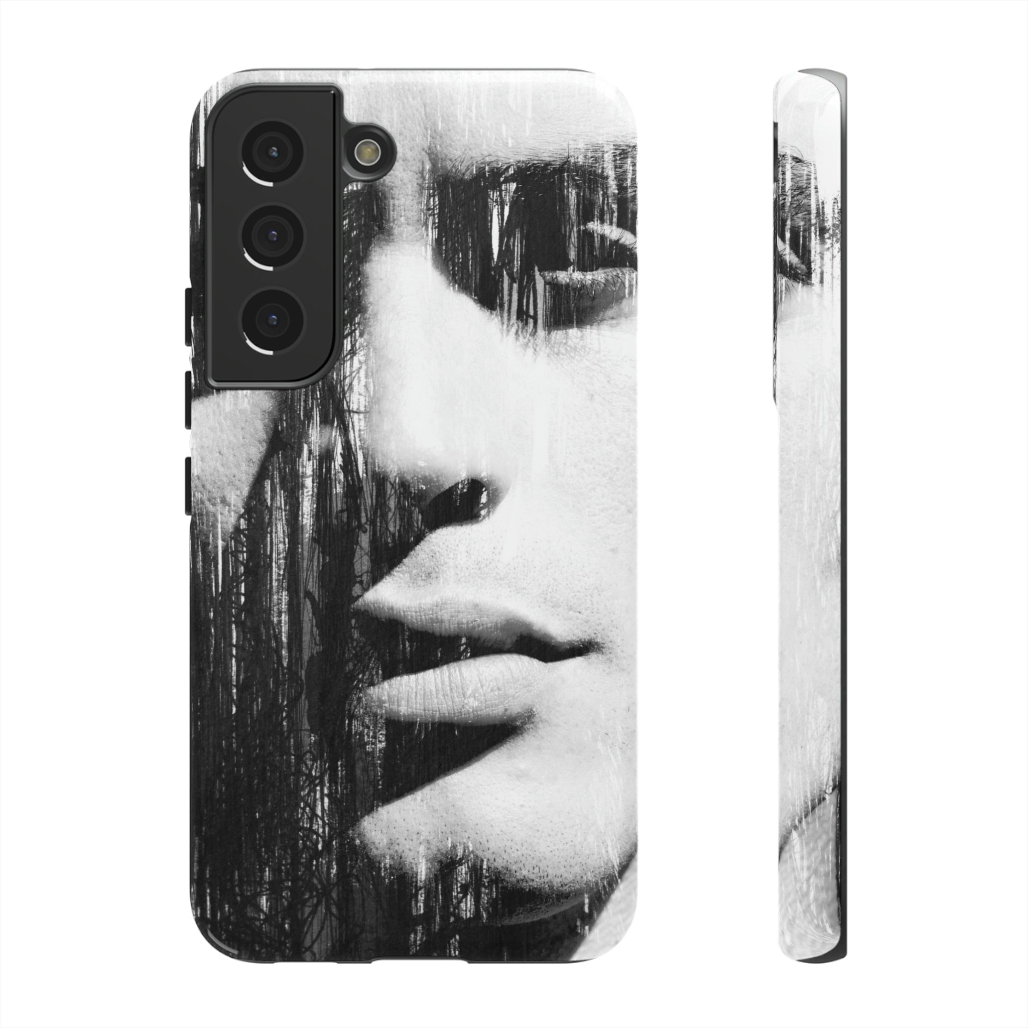 Black & White Pop Art Android Case (Protective) Samsung Galaxy S22 Glossy Phone Case