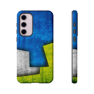 Blue Abstract Art Android Case (Protective) Samsung Galaxy S23 Plus Glossy Phone Case