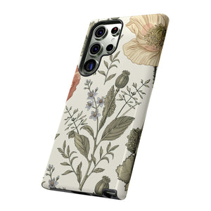 Poppy Brown Vintage Flower Samsung Case (Protective) Phone Case