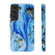 Blue Ice Ink Art Android Case (Protective) Samsung Galaxy S22 Glossy Phone Case