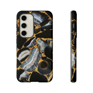 Dark Agate Marble Android Case (Protective) Samsung Galaxy S23 Glossy Phone Case