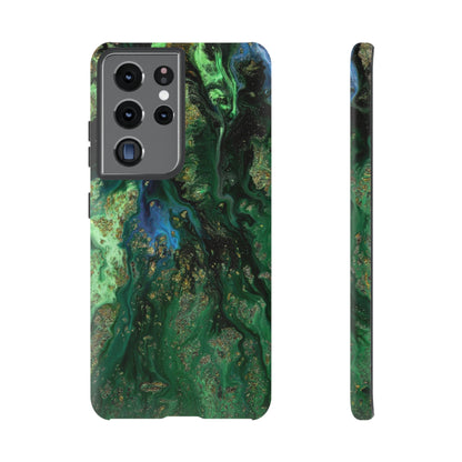 Green Liquid Marble Ink Art Android Case (Protective) Samsung Galaxy S21 Ultra Matte Phone Case