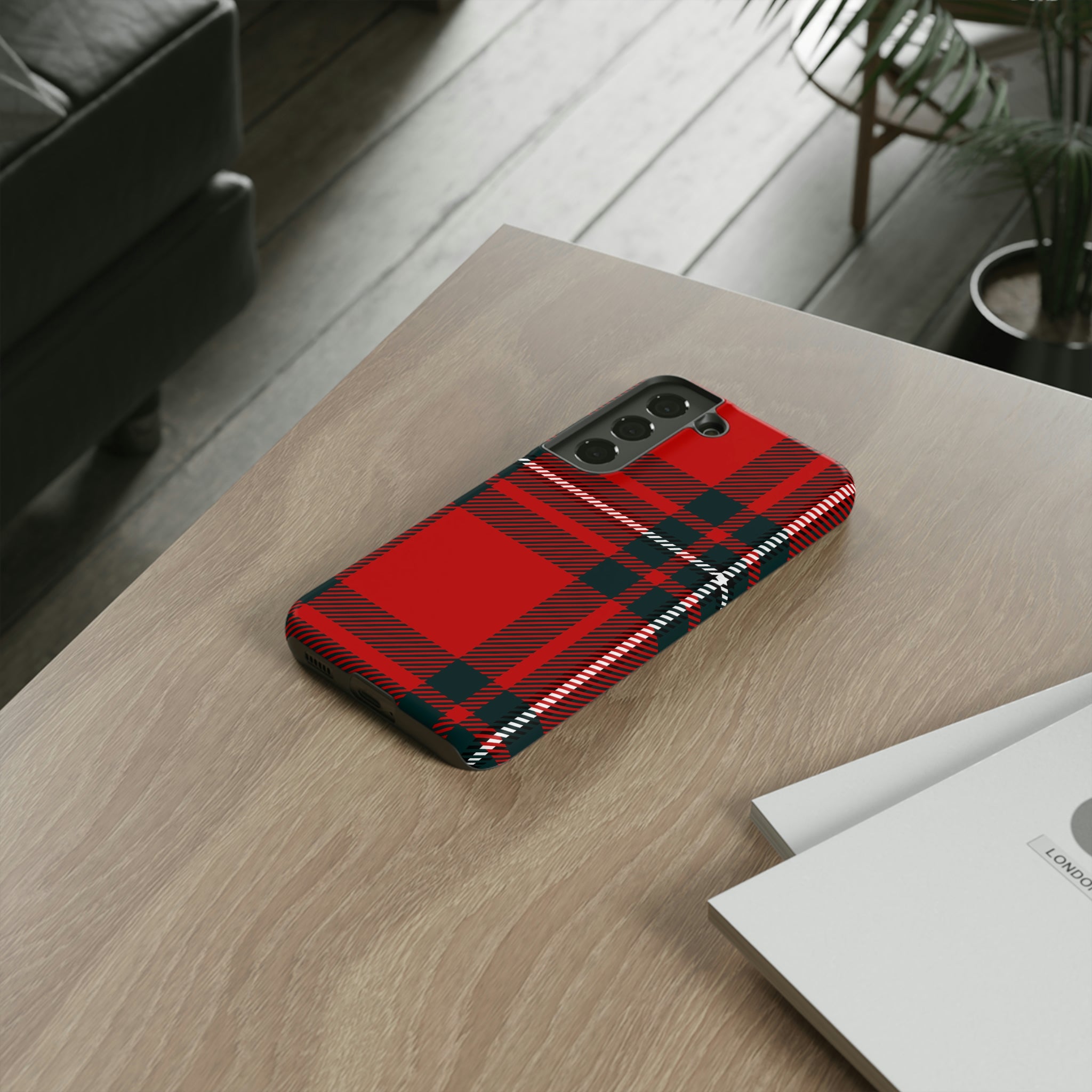 Plaid Pattern Red Android Case (Protective) Phone Case