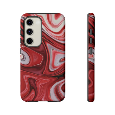 Red White Liquid Android Case (Protective) Samsung Galaxy S23 Matte Phone Case