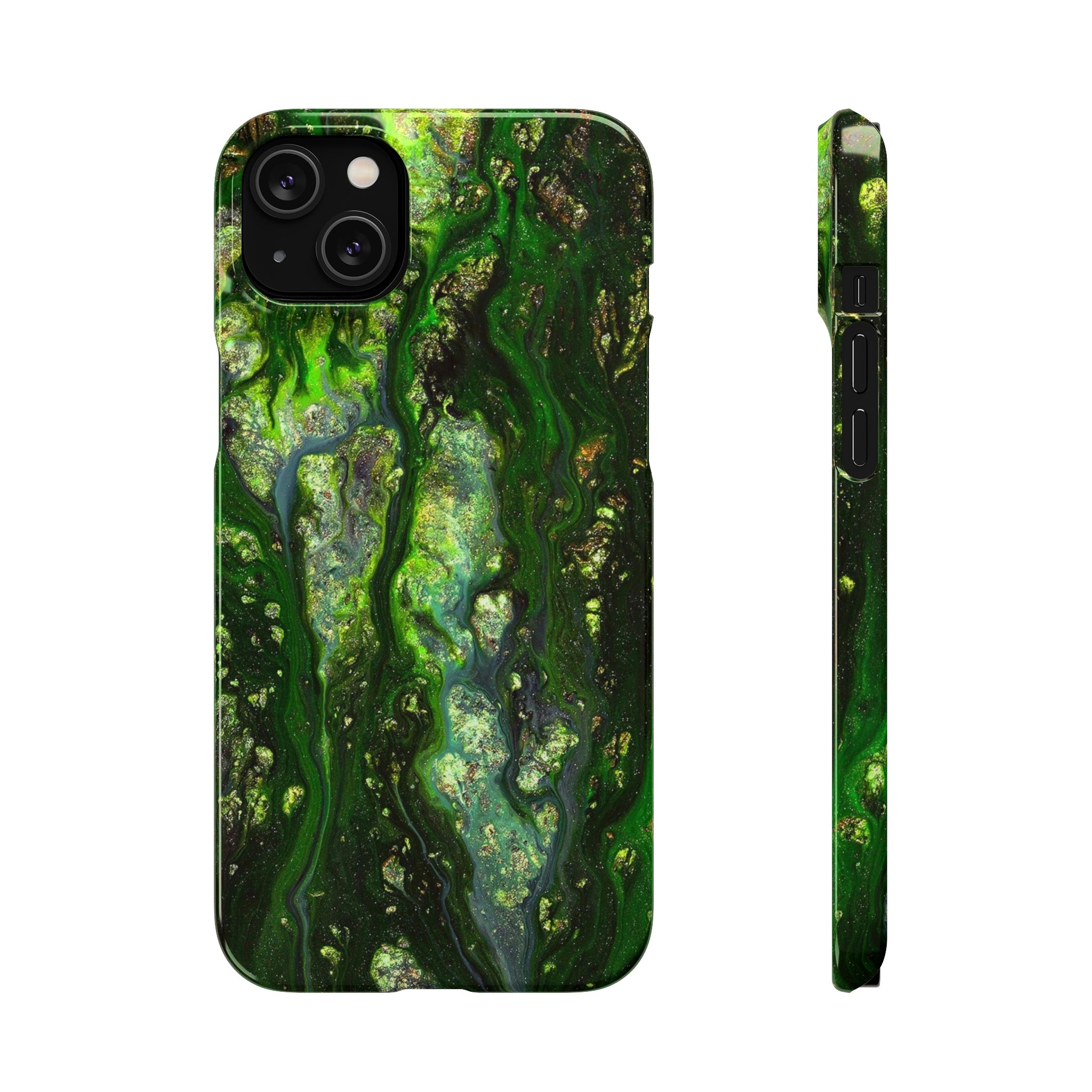 Smaragd Jewel Ink Art iPhone Case (Slim) iPhone 14 Plus Glossy Phone Case