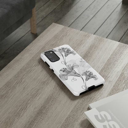 Lily Flower Monochrome Android Case (Protective) Phone Case