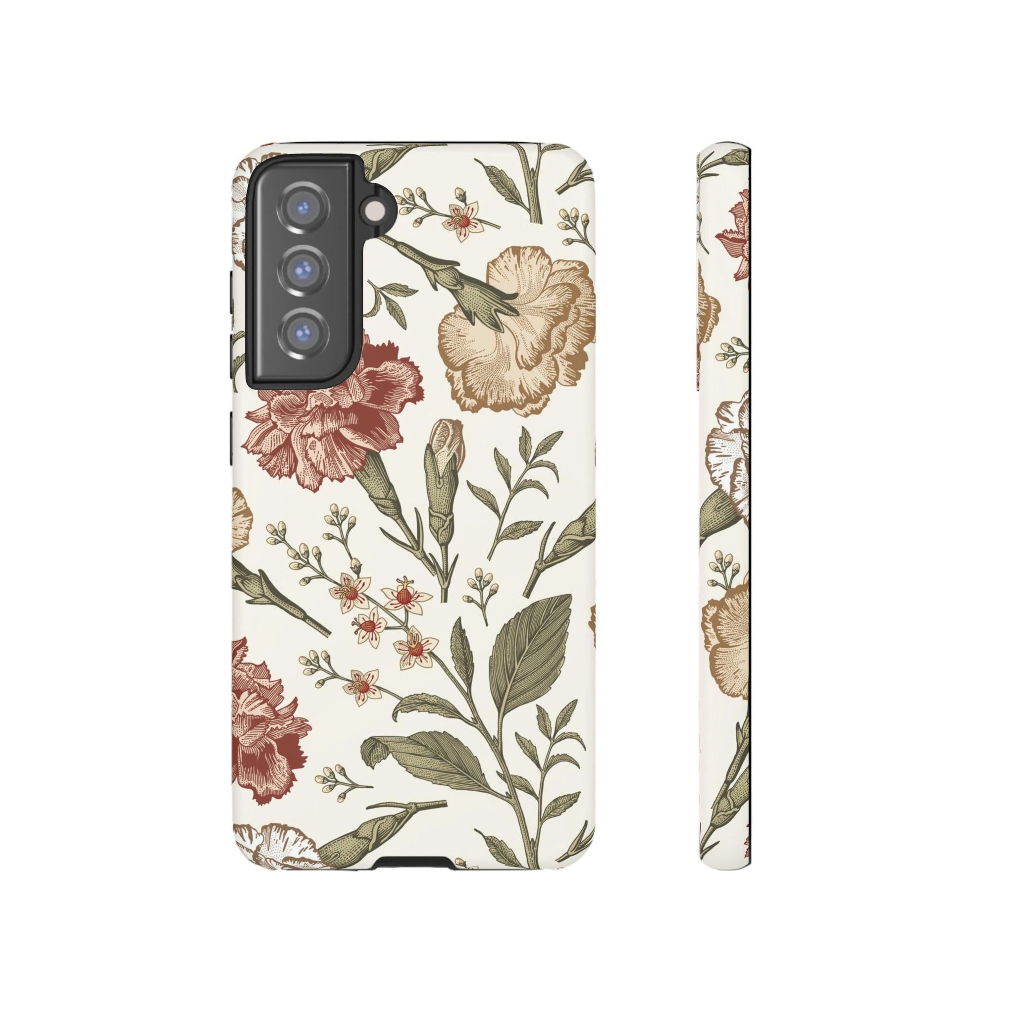 Carnation Vintage Flower Samsung Case (Protective) Samsung Galaxy S21 FE Matte Phone Case