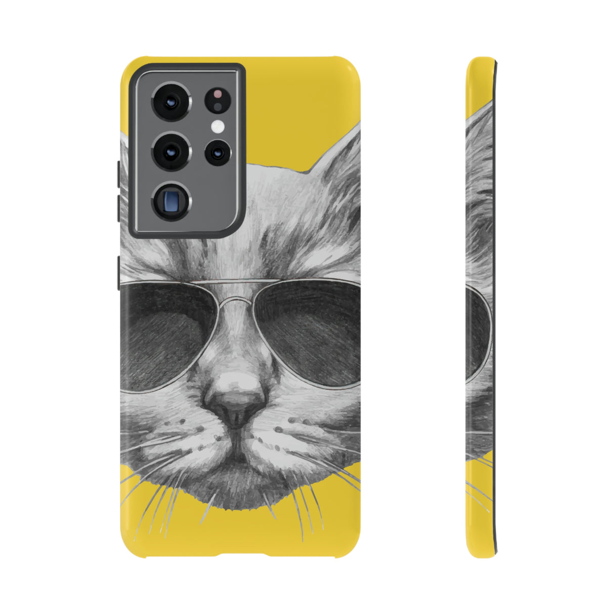 Cool Cat Portrait Android Case (Protective) Samsung Galaxy S21 Ultra Glossy Phone Case