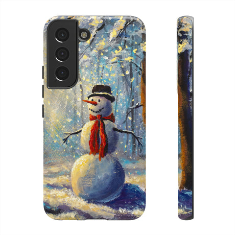 Happy Snowman Android Case (Protective) Samsung Galaxy S22 Glossy Phone Case