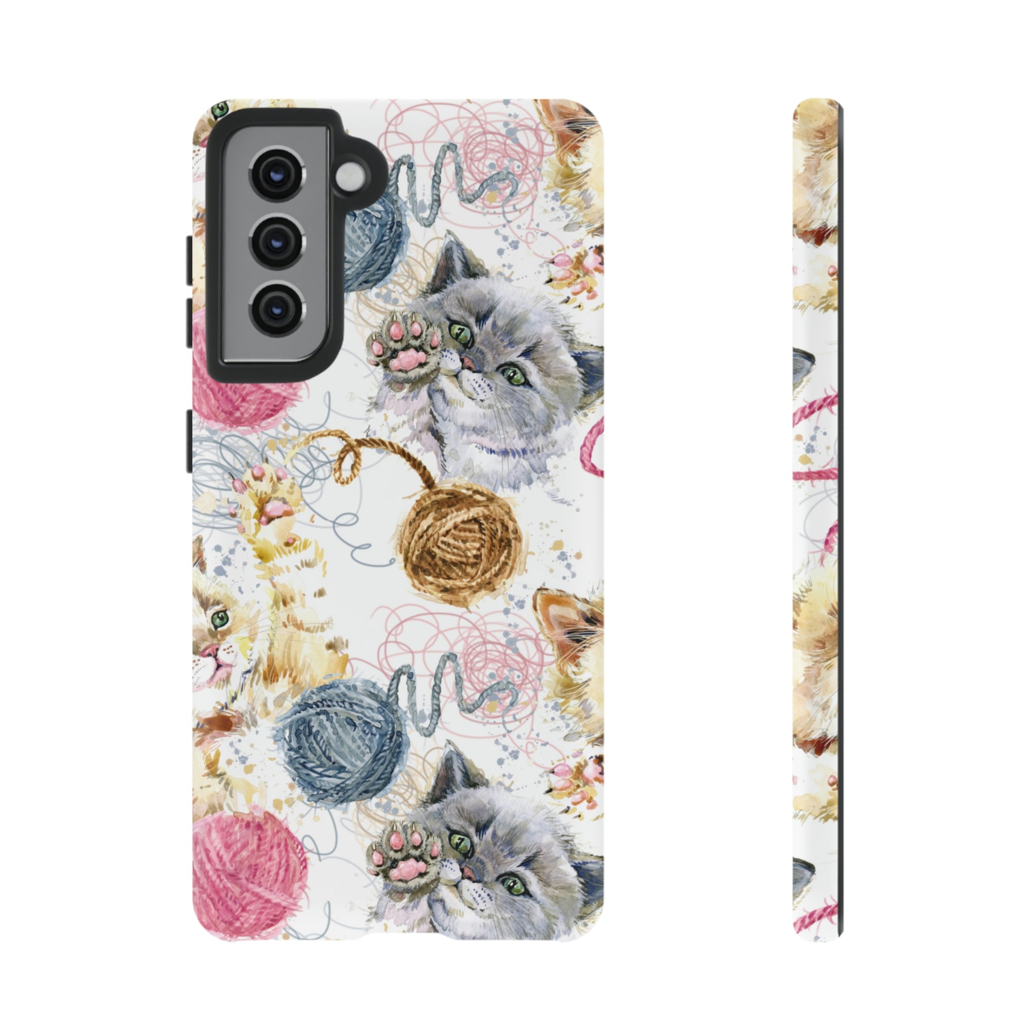 Cute Kitten Pattern Android Case (Protective) Samsung Galaxy S21 Matte Phone Case