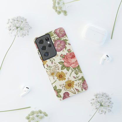 Fabric Vintage Flower Samsung Case (Protective) Phone Case