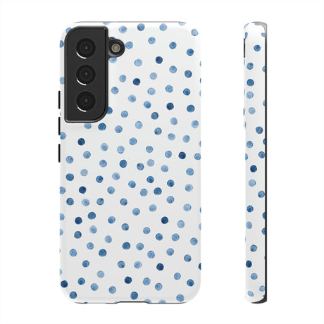 Blue Dots Pattern Android Case (Protective) Samsung Galaxy S22 Matte Phone Case