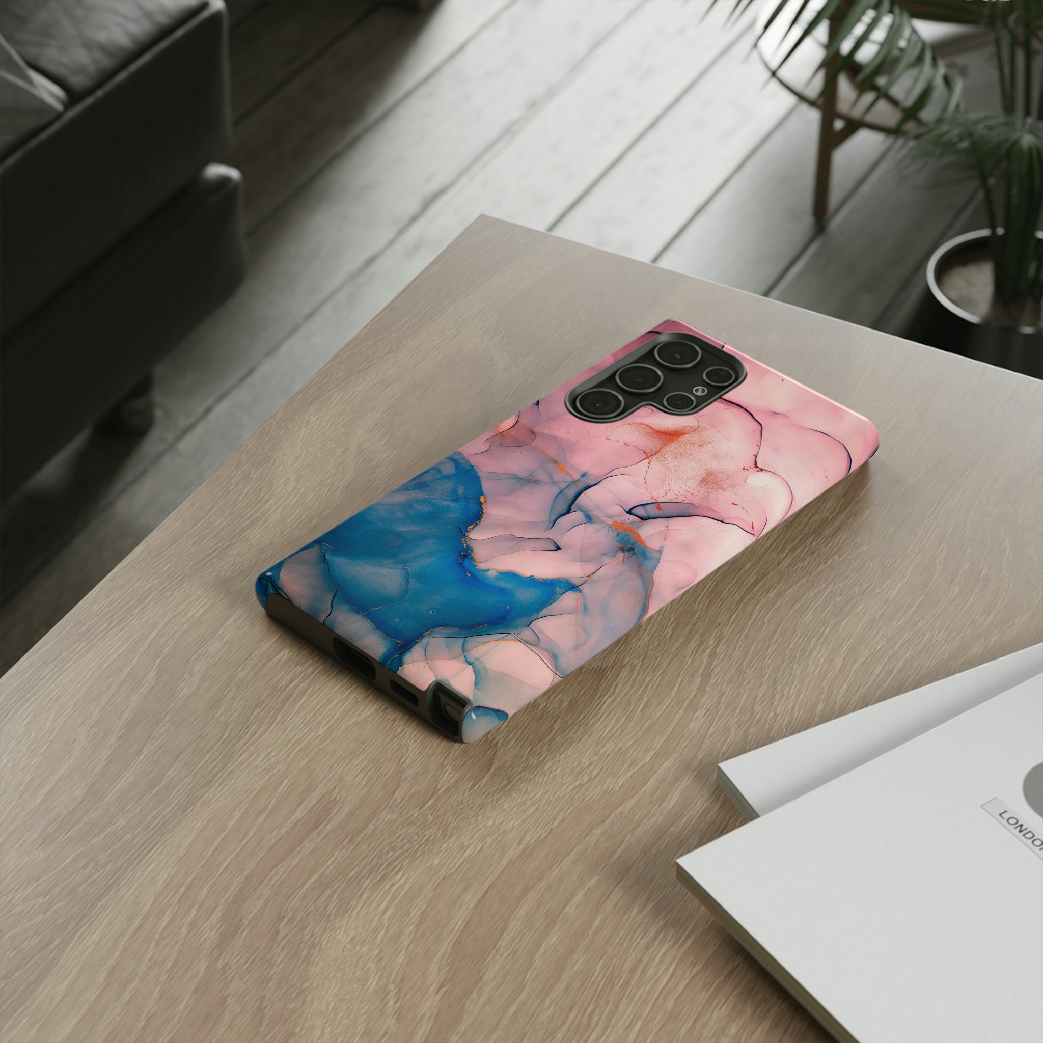 Pink Alcohol ink Marble Android Case (Protective) Phone Case