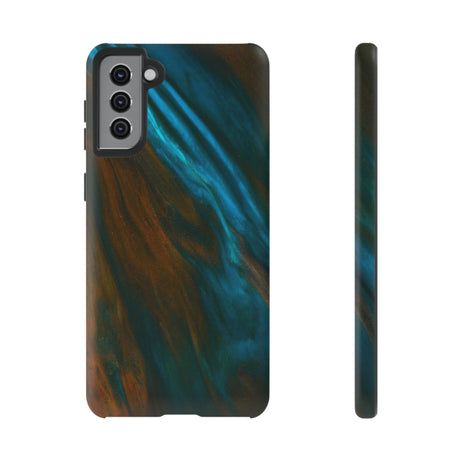 Neon Blue Ink Art Android Case (Protective) Samsung Galaxy S21 Plus Matte Phone Case