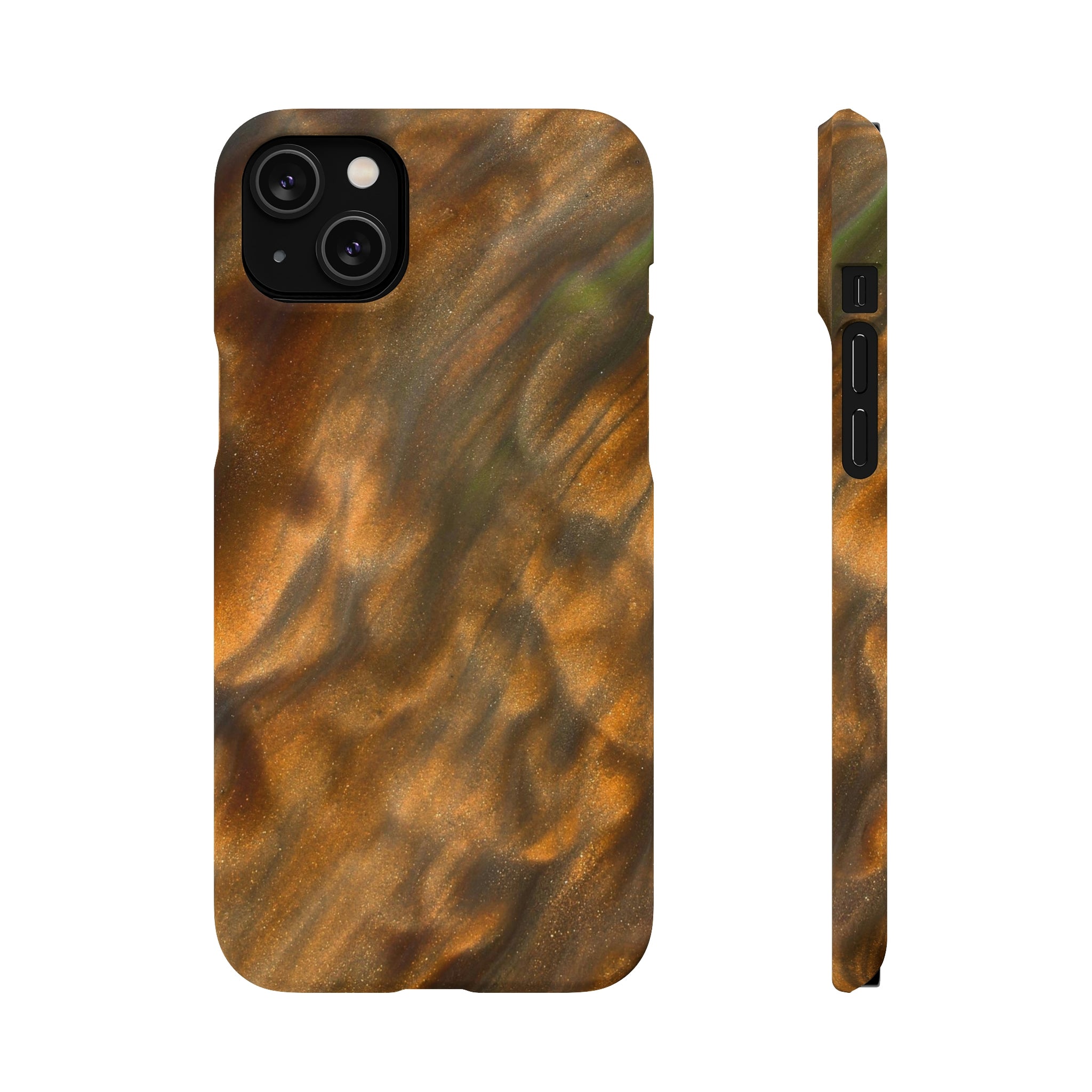 Gold Sand Ink Art iPhone Case (Slim) iPhone 14 Plus Matte Phone Case