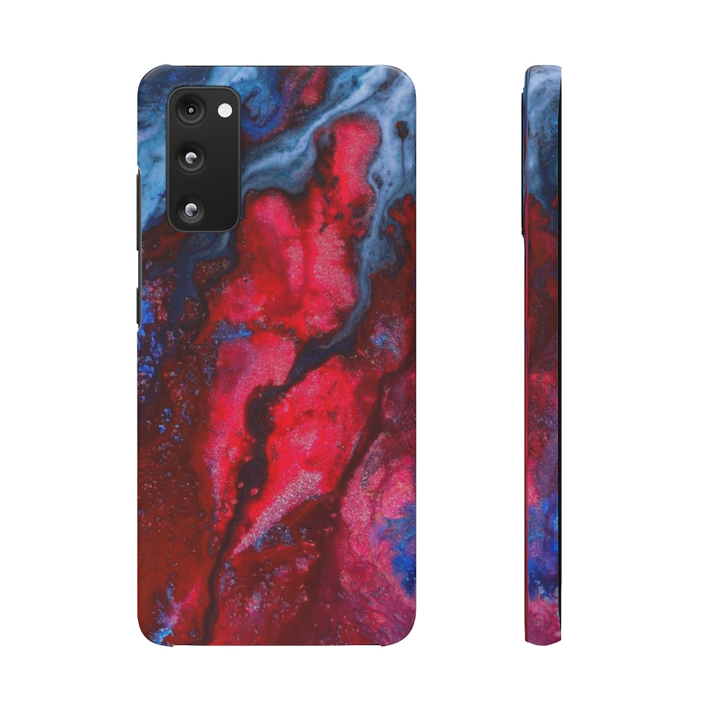 Neon Red Ink Art Android Case (Slim) Samsung S20 FE Glossy Phone Case