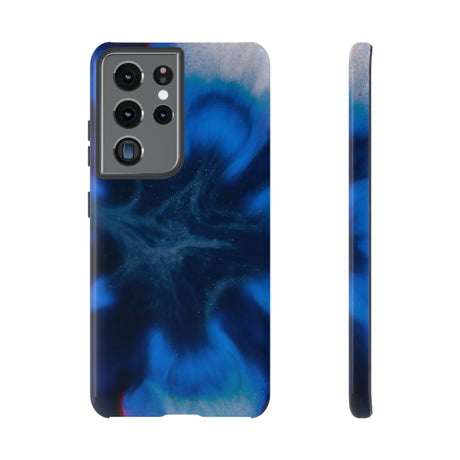 Blue Star Marble Ink Art Android Case (Protective) Samsung Galaxy S21 Ultra Glossy Phone Case