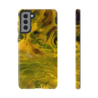 Liquid Yellow Ink Art Android Case (Protective) Samsung Galaxy S21 Plus Glossy Phone Case