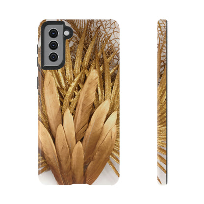 Gold Feather Android Case (Protective) Samsung Galaxy S21 Plus Glossy Phone Case