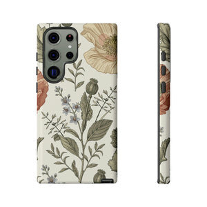 Poppy Brown Vintage Flower Samsung Case (Protective) Samsung Galaxy S23 Ultra Glossy Phone Case