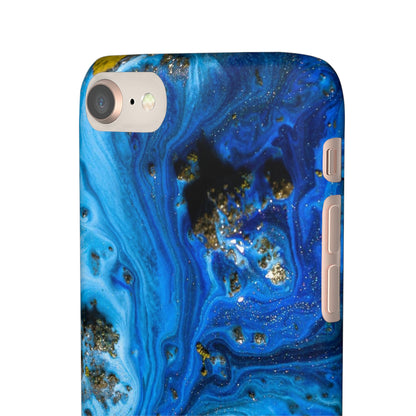 Blue Ice Melt Ink Art iPhone Case (Slim) Phone Case