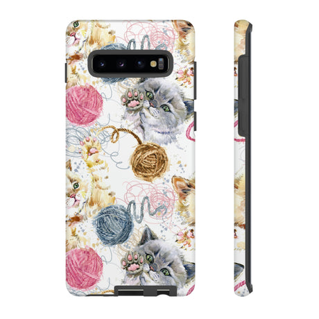 Cute Kitten Pattern Android Case (Protective) Samsung Galaxy S10 Plus Matte Phone Case