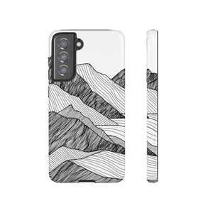 Mountain Line Art Android Case (Protective) Samsung Galaxy S21 FE Glossy Phone Case