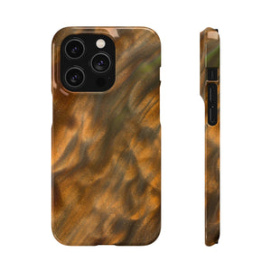 Gold Sand Ink Art iPhone Case (Slim) iPhone 14 Pro Glossy Phone Case