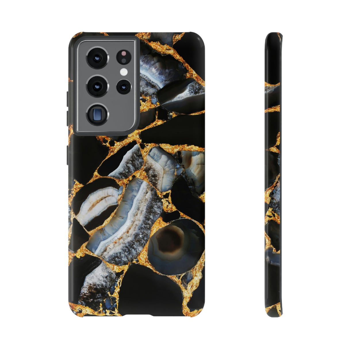 Dark Agate Marble Android Case (Protective) Samsung Galaxy S21 Ultra Glossy Phone Case